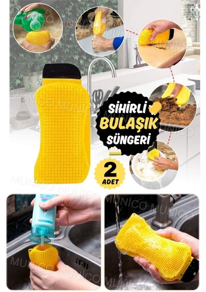 2'li Sihirli Hazneli Silikon Tencere Temizleme Fırçası Seti fırsatları