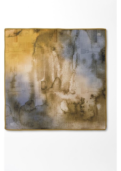 Lila Desenli Twill Ipek Eşarp