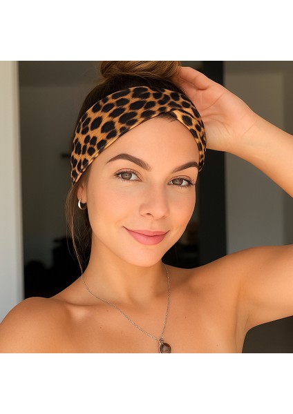 2 Adet Leapor ve Siyah Desenli Kadife Bandana modelleri