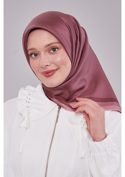 A.pembe Kenar Bordürlü Twill Ipek Eşarp modelleri