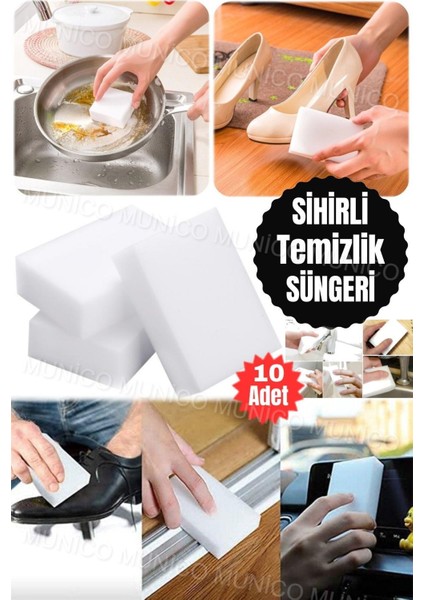 10 Adet Çok Amaçlı Doğal Temizlik Seti, Kimyasal Gerektirmez, Parlak ve Taze