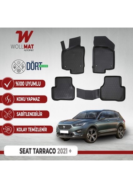 Seat Tarraco Uyumlu Paspas 2021 Sonrası 3D Havuzlu Paspas Seti