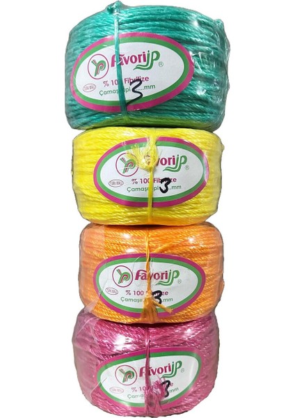 Krem Renkli Naylon Örgü Halat 100 M, 5 Adet modelleri