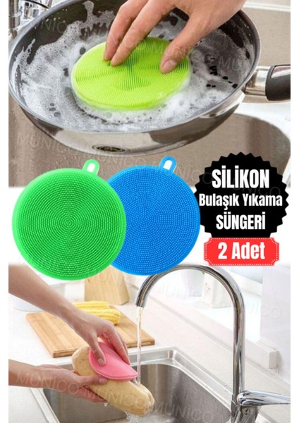 Iki Parça Silikon Bulaşık Fırçası ve Sünger Seti, Tencere Ovma Bezi fiyatları
