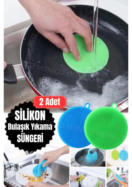 Iki Parça Silikon Bulaşık Fırçası ve Sünger Seti, Tencere Ovma Bezi indirimleri