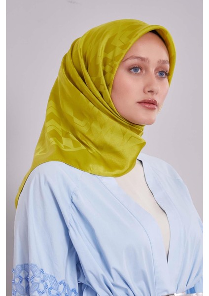 Lime Baklava Desen Kristal Jakar Eşarp