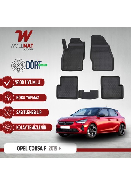 Opel Corsa F Paspas 2019 Sonrası 3D Havuzlu Paspas Seti