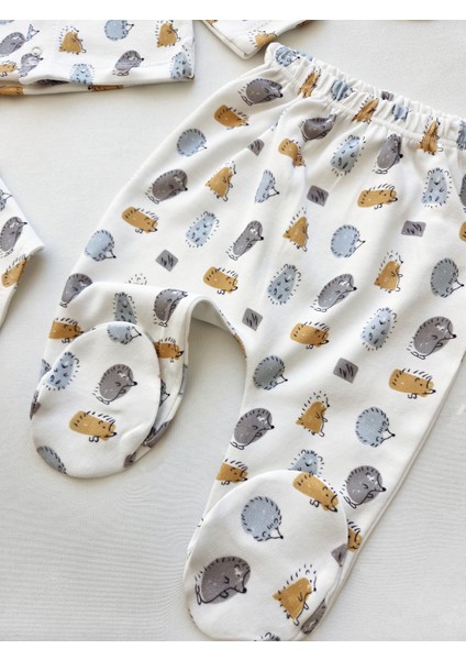 %100 Pamuk Yenidoğan Erkek Bebek 5 Parça Hastane Çıkış Seti