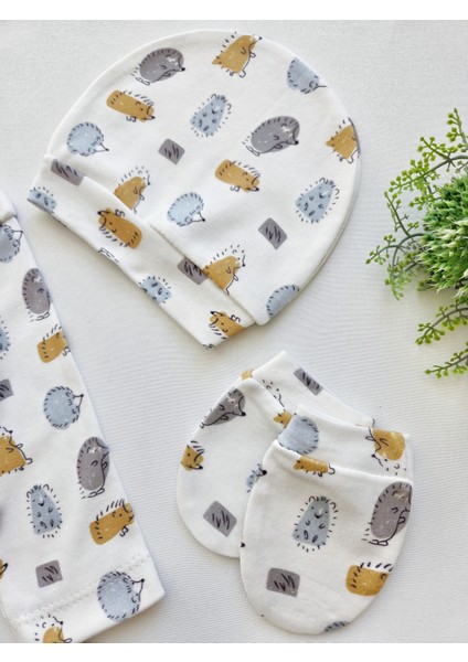 %100 Pamuk Yenidoğan Erkek Bebek 5 Parça Hastane Çıkış Seti