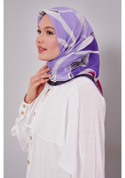 Mor Soyut Desen Soft Eşarp fiyatları