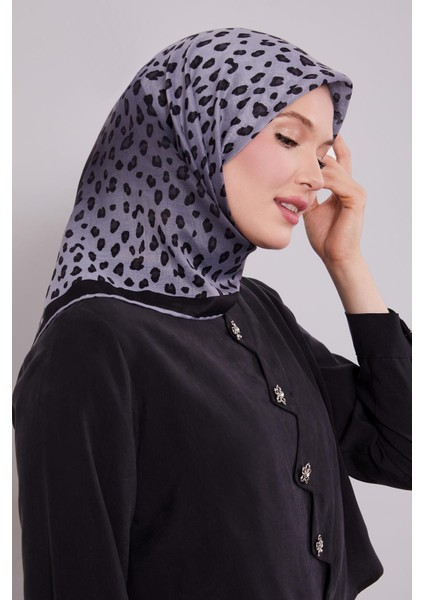 Indigo Leopar Desen Soft Eşarp