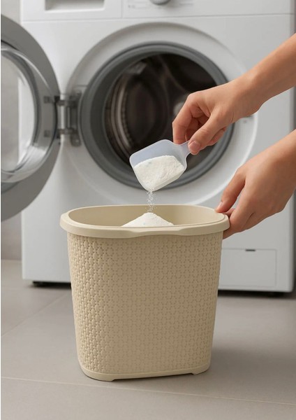 Bej Rengi Banyo Çöp Kovası Toz Deterjan Saklama Kabı Deterjanlık 6 Litre fiyatları