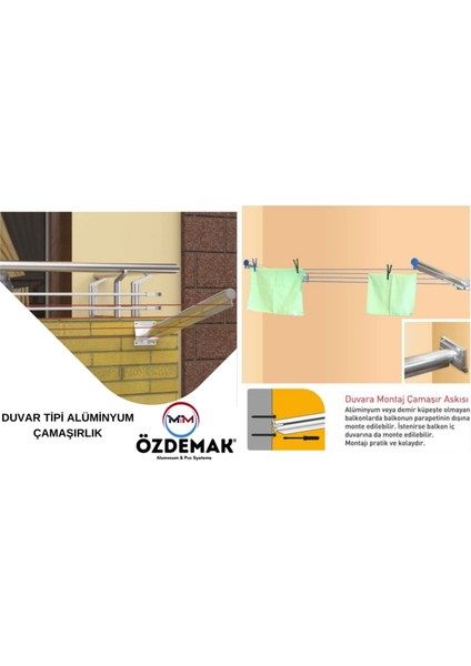 Duvar Tipi Metal Çamaşır Kurutma Askısı, Pratik ve Dayanıklı Tasarım fırsatları