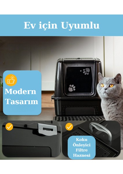Comanchero Kapalı Kedi Tuvaleti Kürek Hediyeli 52 cm Uzunluk x 38 cm Genişlik x 38 cm Yükseklik fırsatları