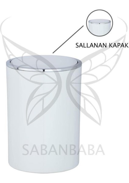 Beyaz 2 Lt Çöp Kovası (Inca Model) Sade ve Şık Tasarım fiyatları