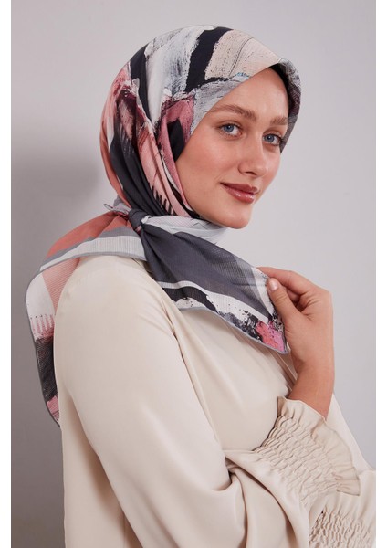 Somon Karışık Desen Pamuk Eşarp