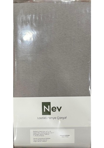 Nev Marka Lastikli Fitted Penye Çarşaf 100X200 + 30 cm ( Yükseklik 30 cm ) Gümüş