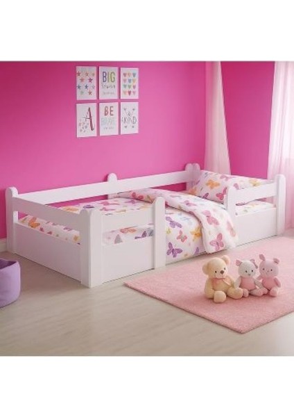 Montessori Karyola Beyaz (90 x 190 Cm) Yatak Uyumlu Çocuk Yatağı 203