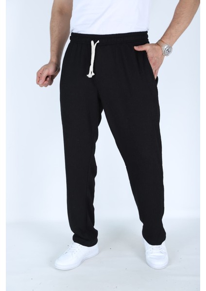 Erkek Fitilli Bol Kesim Baggy Pantolon - Rahat Kalıp - Günlük Stil