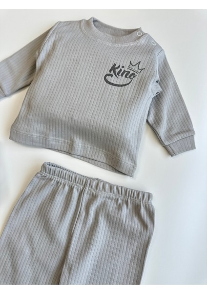 King Yazılı Erkek Bebek Pamuklu Ikili Takım fiyatları