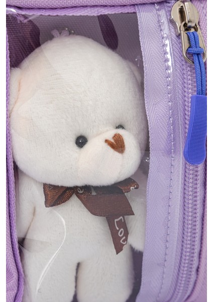 Kawaii Kore Tarzı Ayıcıklı Ilkokul ve Beslenme Çantası