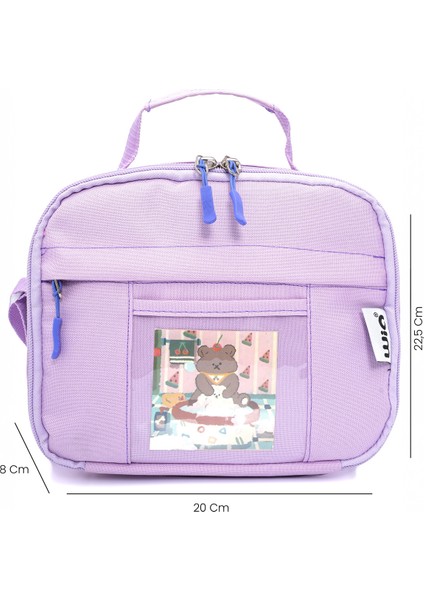 Kawaii Kore Tarzı Ayıcıklı Ilkokul ve Beslenme Çantası