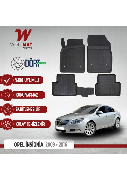 Opel Insignia Paspas 2009 2016 Arası 3D Havuzlu Paspas Seti