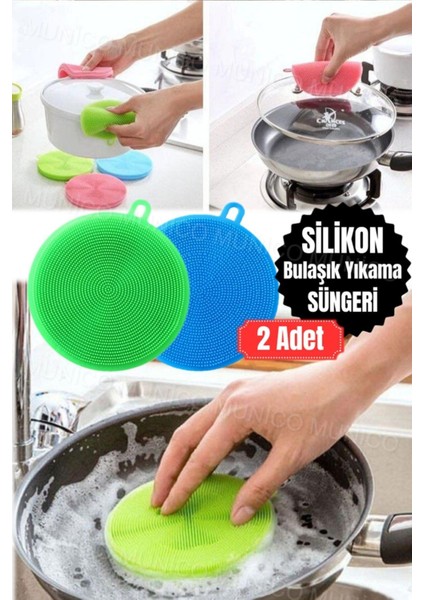 2'li Silikon Temizlik Fırçası Seti, Dayanıklı ve Uzun Ömürlü Bulaşık Tencere Temizliği
