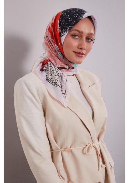 Somon Etnik Desen Pamuk Eşarp fiyatları