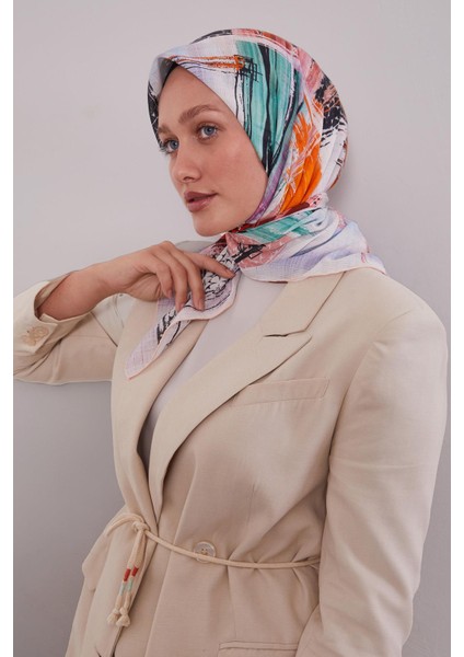 Somon Etnik Desen Pamuk Eşarp modelleri