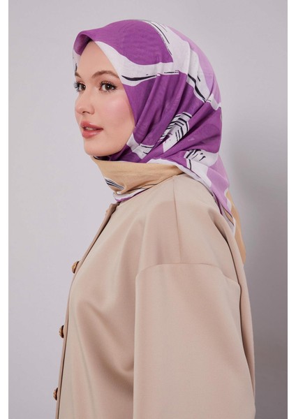 Fuşya Soyut Desen Soft Eşarp fiyatları