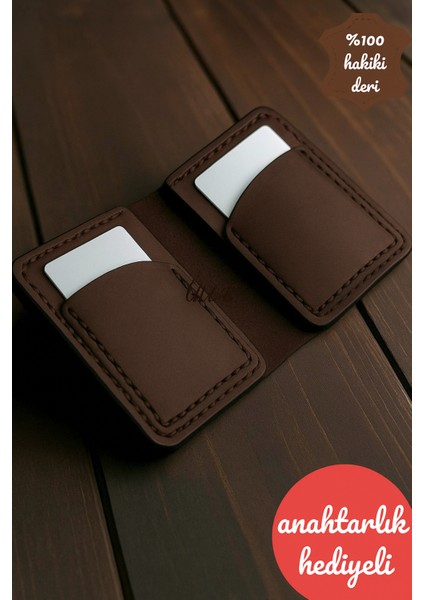 Gerçek Deri El Yapımı Hakiki Deri Cüzdan Kartlık Italyan Dikiş Premium Hakiki Deri