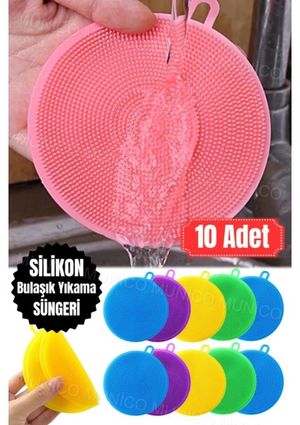 10 Adet Silikon Bulaşık Temizleme Fırçası Seti, Pratik ve Dayanıklı Temizlik Araçları