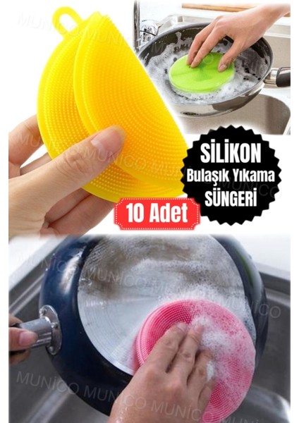 10 Adet Silikon Bulaşık Temizleme Fırçası Seti, Pratik ve Dayanıklı Temizlik Araçları
