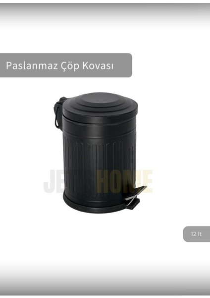 Paslanmaz 12 Lt Pedallı Banyo ve Mutfak Çöp Kutusu Siyah fiyatları
