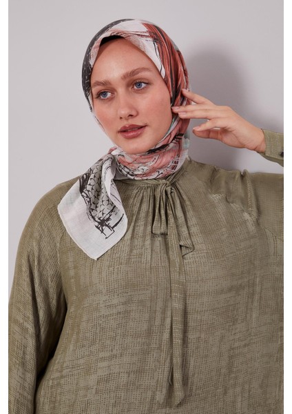 Mint Yeşili Etnik Desen Pamuk Eşarp fiyatları