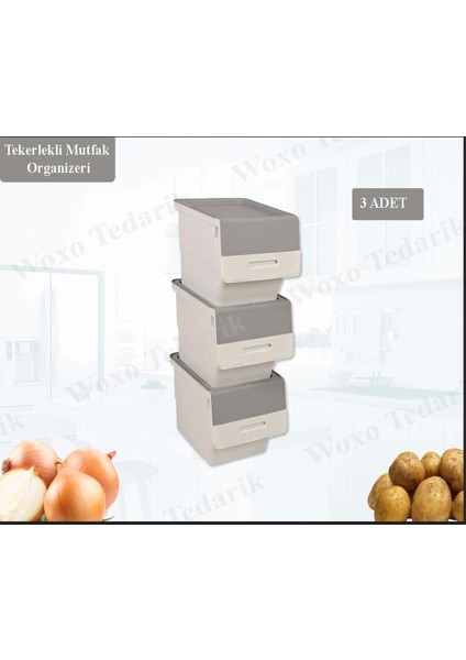 3 Katlı Tekerlekli Çok Amaçlı Organizer Kutusu, 36 Litre, Pratik ve Şık Tasarım fiyatları