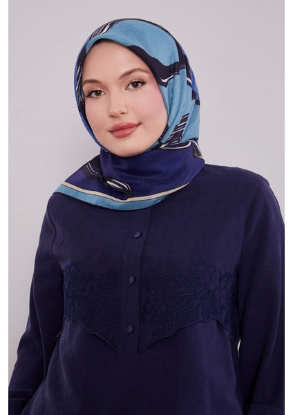 Yosun Yeşili Soyut Desen Soft Eşarp modelleri