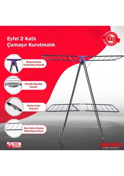 Gri Iki Katlı Çamaşır Kurutmalık, Sağlam ve Şık Tasarım fiyatları