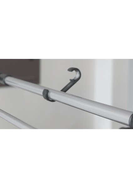 Gri Iki Katlı Çamaşır Kurutmalık, Sağlam ve Şık Tasarım