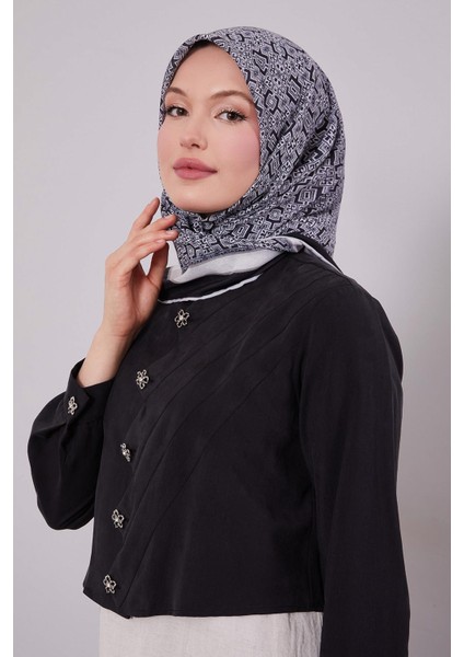 Siyah Puzzle Desen Soft Eşarp fiyatları