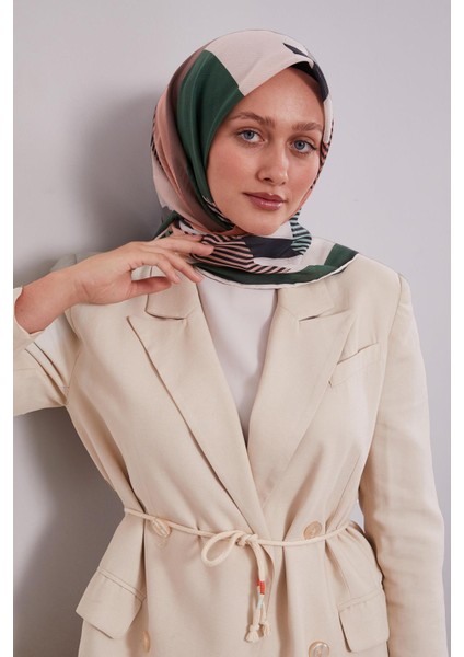 Zümrüt Geometrik Desen Pamuk Eşarp fiyatları