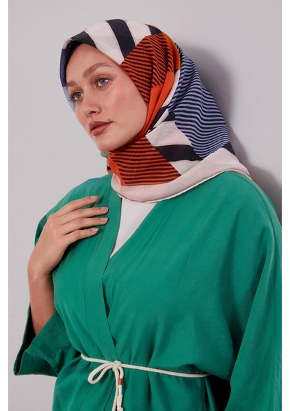 Yavruağzı Geometrik Desen Pamuk Eşarp fiyatları