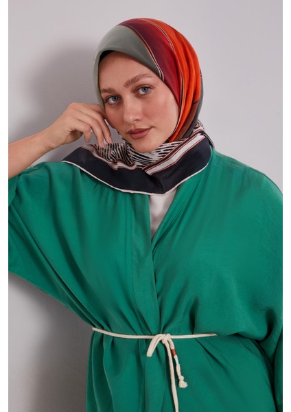 Yeşil Karışık Geometrik Desen Pamuk Eşarp fiyatları