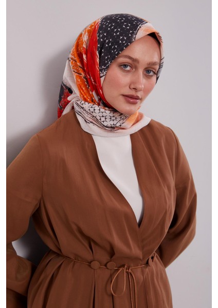 Gümüş Etnik Desen Pamuk Eşarp fiyatları