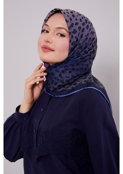 Lacivert Leopar Desen Soft Eşarp fiyatları