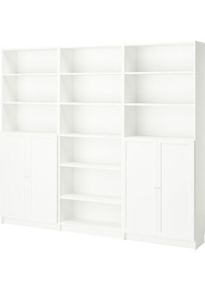 Kapaklı Kitaplık, Beyaz, 240X30X202 cm