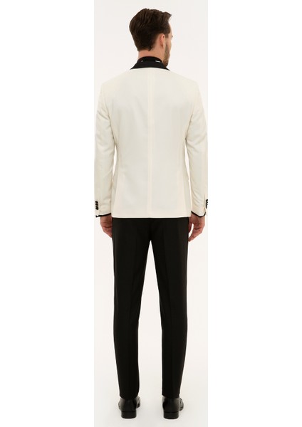 Erkek Ekru Yelekli Damatlık Smokin 50226688-VR019 indirimleri