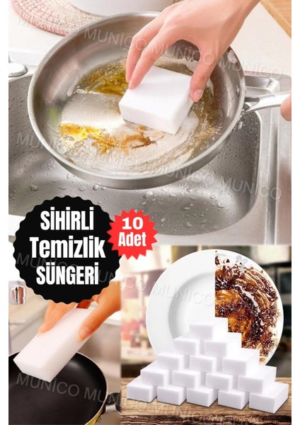 10 Adet Çok Amaçlı Temizleyici Sihirli Sünger Silgi Seti fırsatları