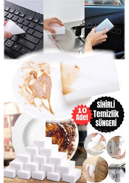 10 Adet Çok Amaçlı Temizleyici Sihirli Sünger Silgi Seti